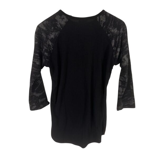 Lularoe Black Gold Shimmer Randy Raglan Baseball Tee Shirt Women’s Small - Picture 3 of 5